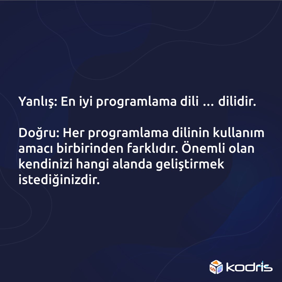 kodriskodlama's tweet image. Kodlama Hakkında Yanlış Bilinenler
#Kodris #Kodlama #Kod