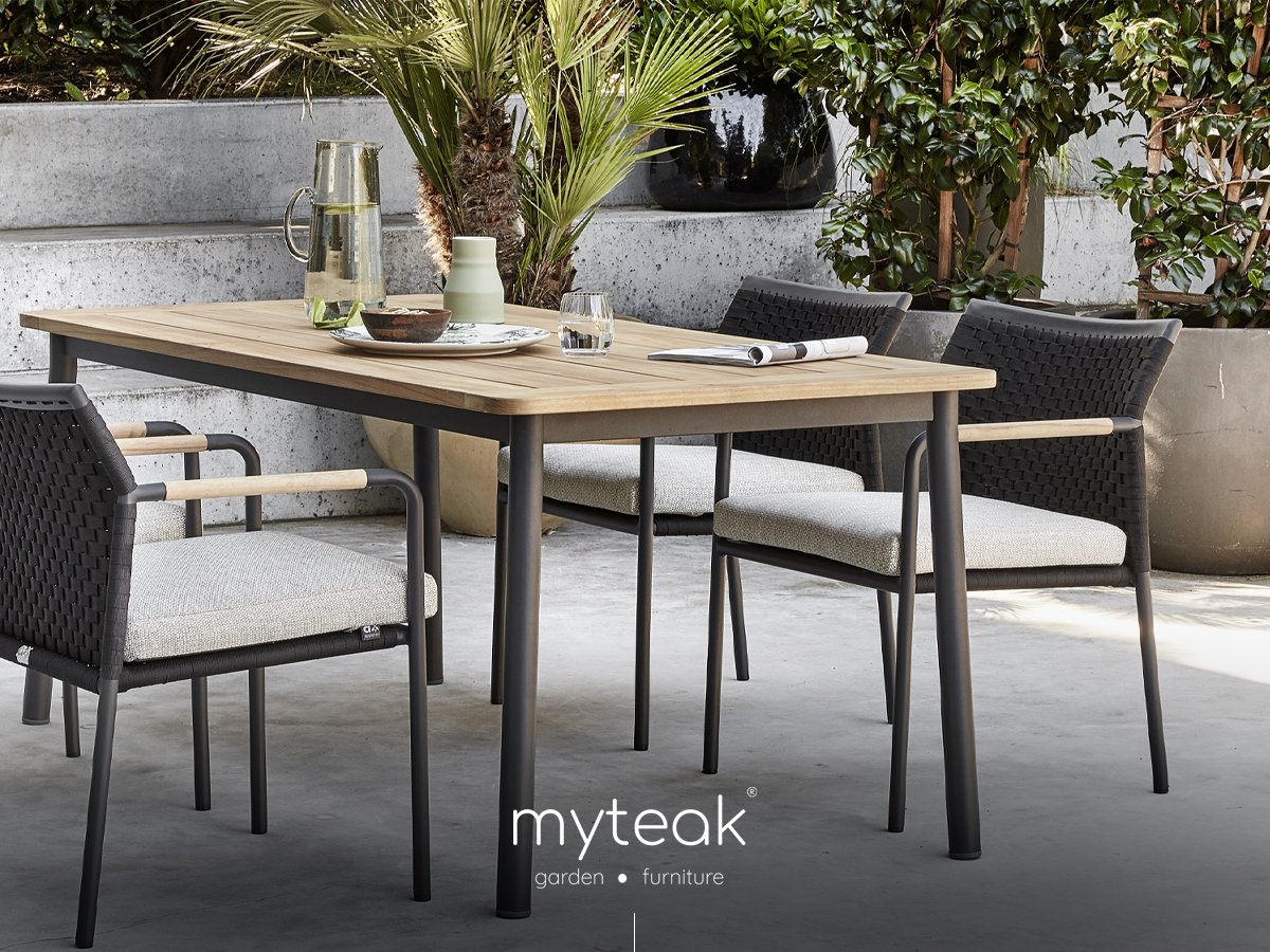 Alüminyum gövde, teak ve belt örgü detayı ile harmanlanan Elle koleksiyonu, modern tasarımı ile mekanlara estetik bir görünüm katıyor.

#teak
#outdoorfurniture
#bahçemobilyası
#myteakoutdoorfurniture
