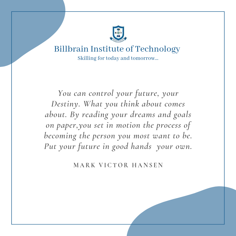 BIT_InstituteUg's tweet photo. "You can control your future, your destiny. What you think about comes about. By reading your dreams and goals on paper, you set in motion  the process of becoming the person you most want to be. Put your future in good hands your own" #MondayMotivation #Study_at_BIT #Studyonline https://t.co/T7vUAiLKiP