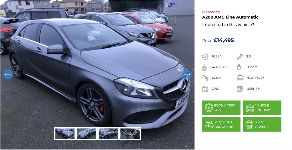 McCreathBerwick's tweet photo. #Mercedes A200 AMG Line. 2.0 litre petrol-engine.  63,884 miles on the clock. Available for only £14,495.

Call 01289 33 22 22  — but hurry, we think is immaculate #Merc is going to be attracting a lot of interest.

Finance options include affordable monthly payments. https://t.co/1ektdLcTWz