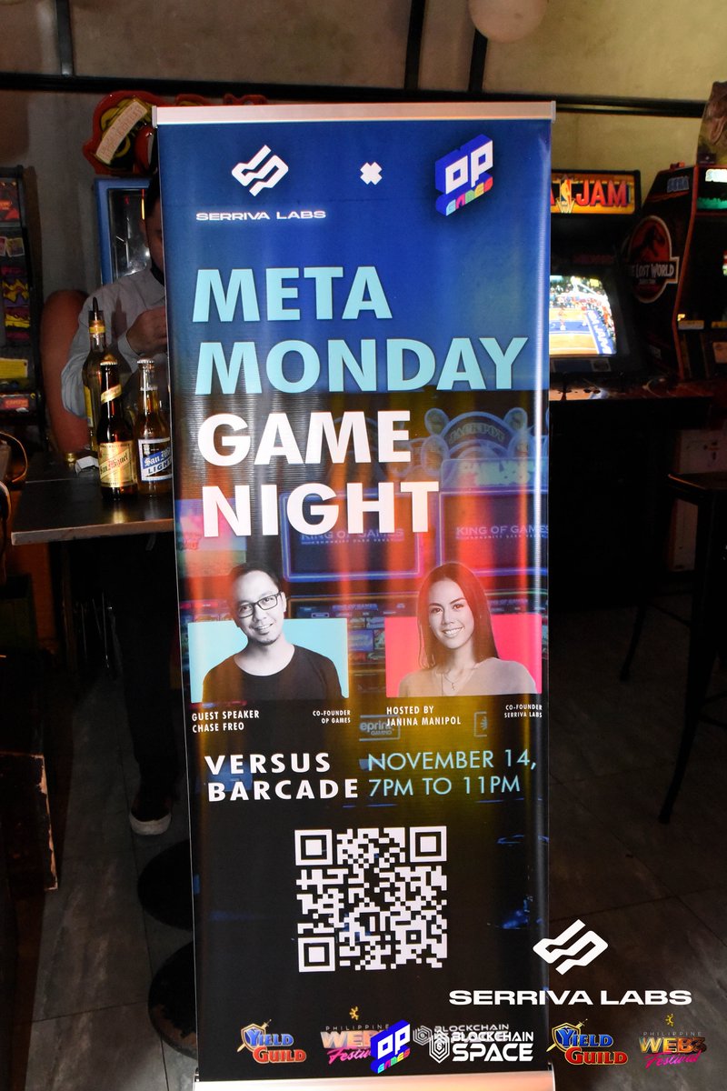 serrivalabs's tweet photo. Last week's META MONDAY: Serriva Game Night held at Versus Barcade, BGC - an official side event of the Philippine Web3 Festival. #phweb3fest #opgames #serrivalabs #web3 https://t.co/CZSKev3udx