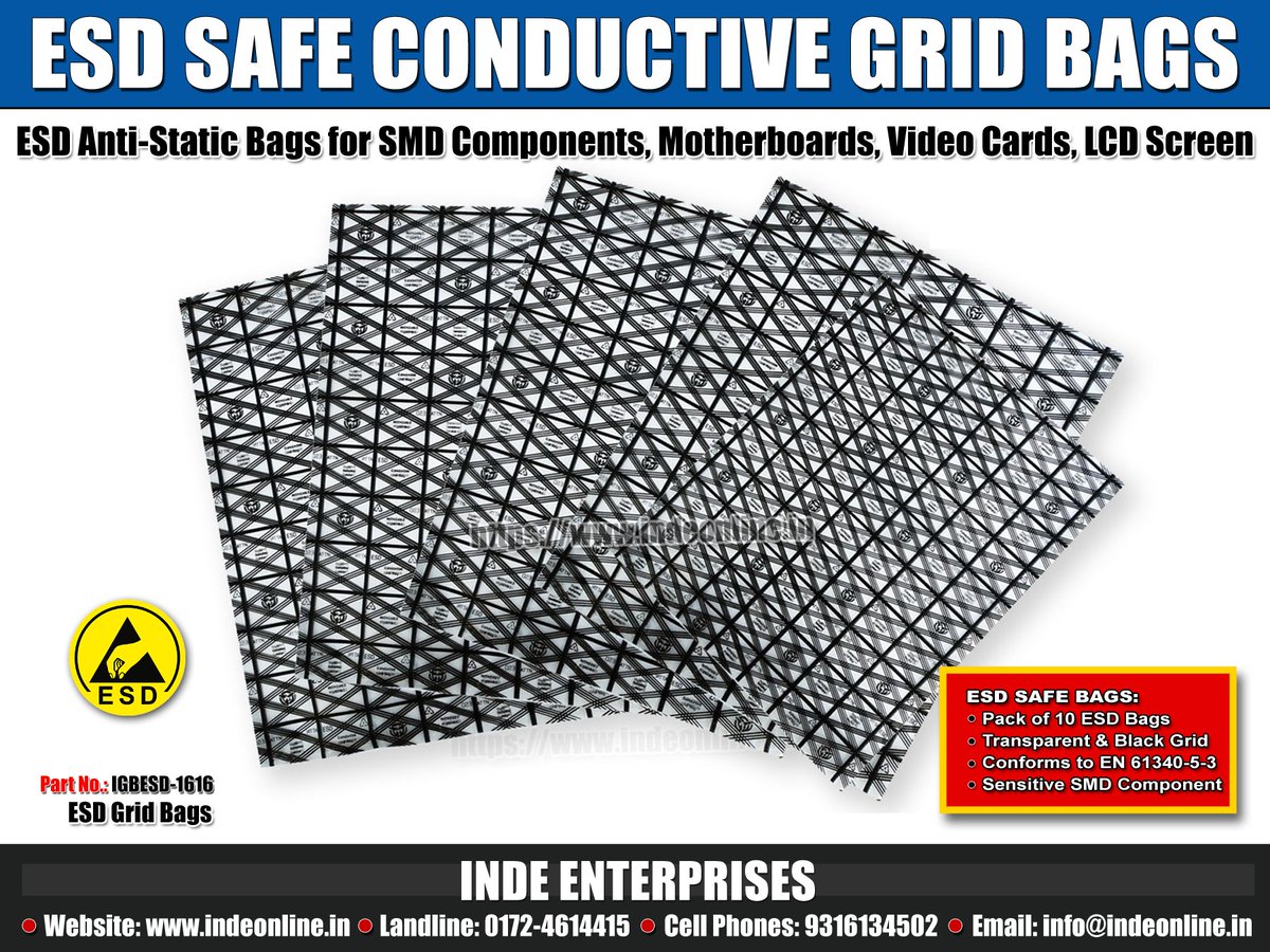 INDEEnterprise2's tweet image. ESD Safe Conductive Grid Bags for Storing SMD Components and more... Part Number: IGBESD-1616

Order: 9316134502
indeonline.in/inde  

#smd #smdcomponents #gridbag #esdbags #esdbag #smdstorage #storagebag #bags #plasticbags #esd #Motherboard #motherboardstorage #storage
