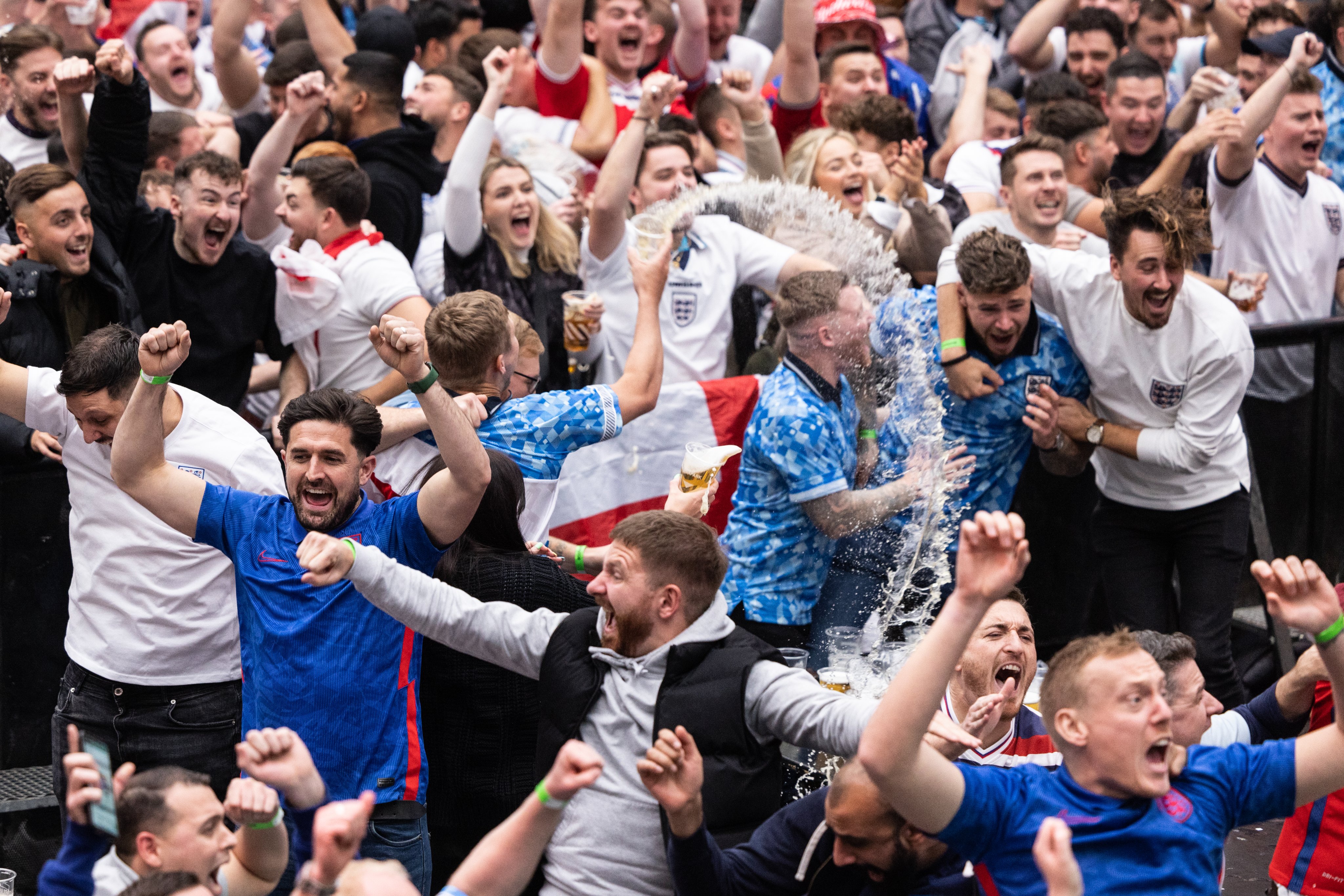 England fans celebrate.