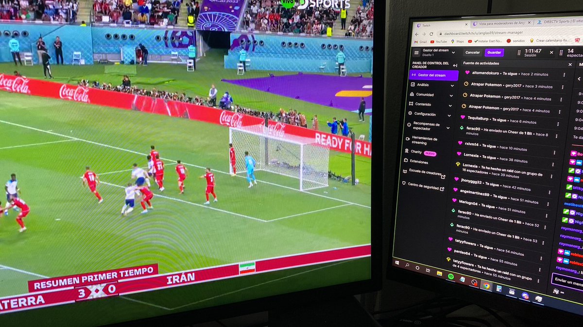Anglas891's tweet image. Gente estamos en directo por twitch transmitiendo el partido de Inglaterra vs Irán 🥳🥳 me encuentras como Anglas89. Retweet para que todos puedan disfrutar del partido ❤️🥳