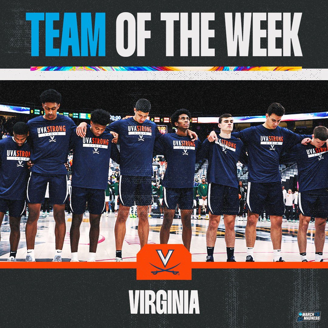 MarchMadnessMBB's tweet image. 🏆 Weekly Awards from @TheAndyKatz 

Team of the Week: Virginia
Player of the Week: Trayce Jackson-Davis