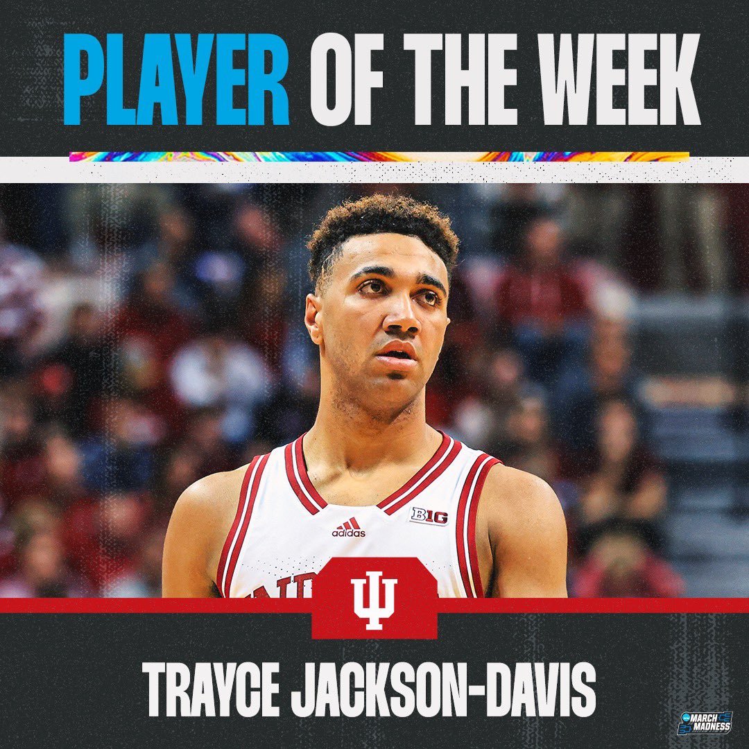 MarchMadnessMBB's tweet image. 🏆 Weekly Awards from @TheAndyKatz 

Team of the Week: Virginia
Player of the Week: Trayce Jackson-Davis