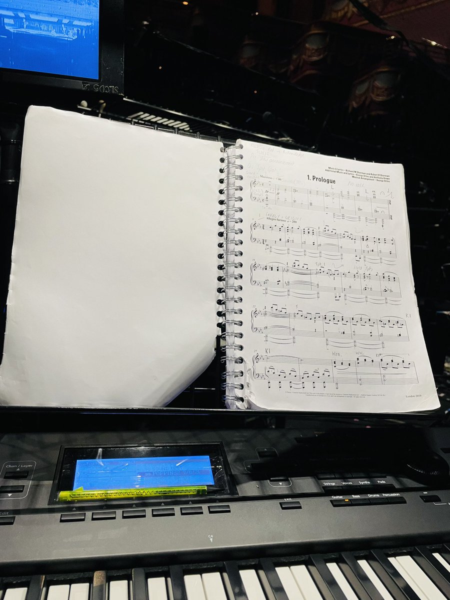 AlexAitken91's tweet photo. Final piano dress run... our new Robertson Ay opens tonight. An afternoon of many notes. Going to miss playing this score through... @MaryPoppins #marypoppinsmusical #westend #theatre #dressrehearsal #piano #manynotes https://t.co/gyXfea7p7p
