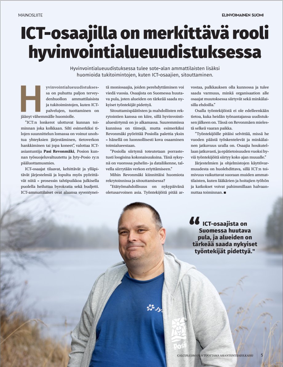 Tässä minun kaksi senttiäni ajankohtaiseen aiheeseen. talouselama.fi/lehti (vko 41 Elinvoimainen Suomi liite sivu 5) #sote #ict #soteuudistus #hyvinvointialueet 
<a href="/Jyty_ry/">Ammattiliitto Jyty</a>