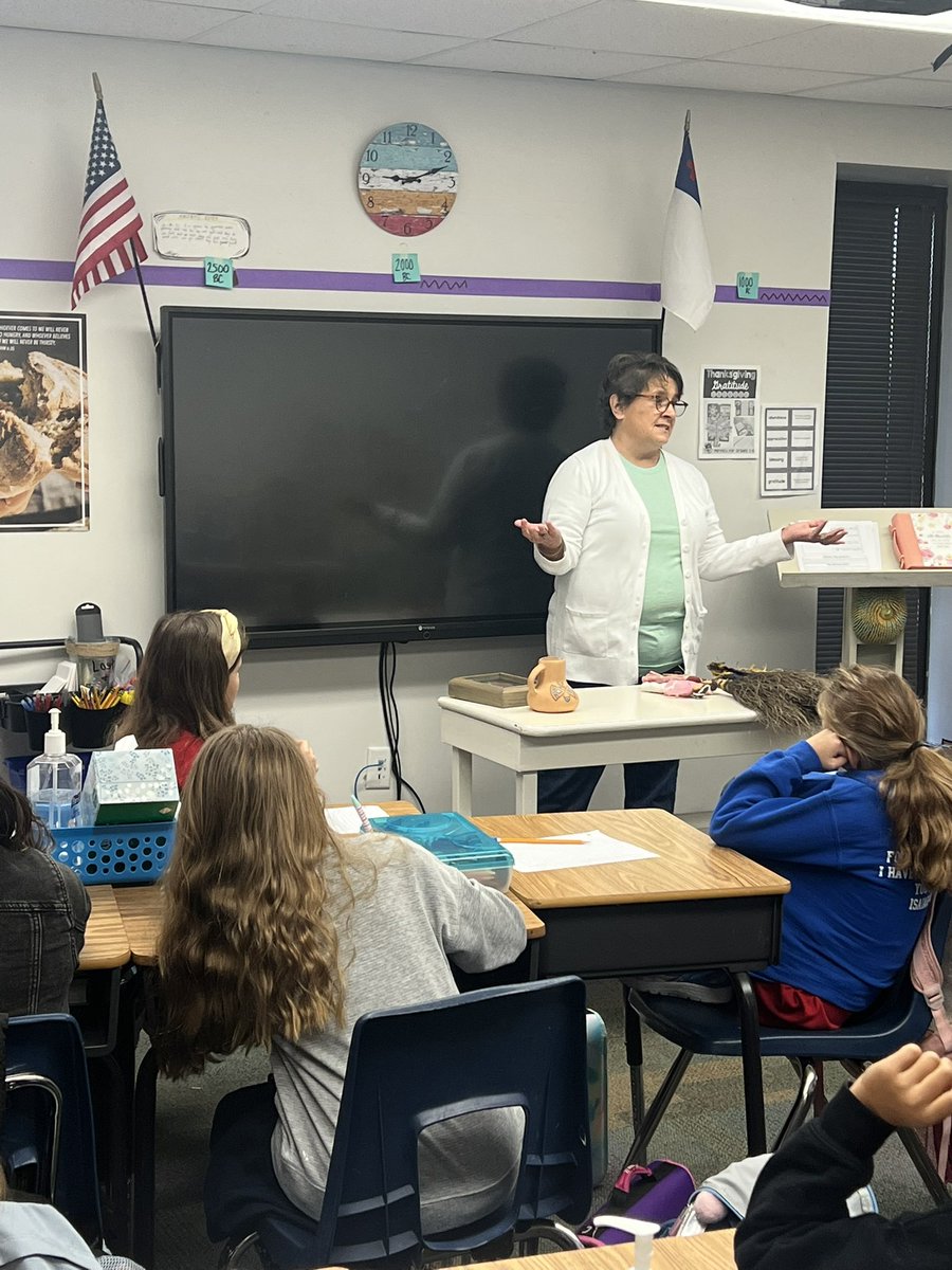 Incredible presentation about her heritage. Thank you Mrs. Hampton for sharing about the Choctaw Tribe and sharing artifacts. You made history come alive.