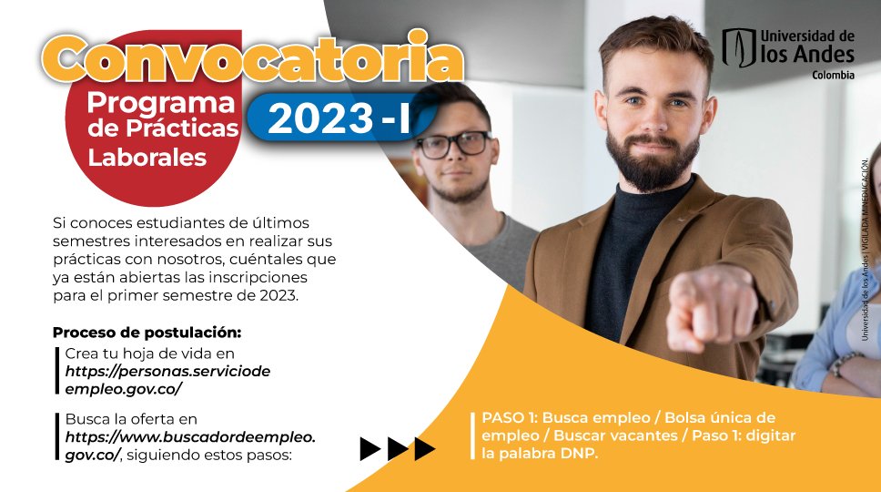 El Departamento Nacional de Planeación es una entidad gubernamental que apoya diversas áreas, como en el Plan Nacional de Desarrollo ¿Sabías que están buscando practicantes? No dejes pasar esta oportunidad.
Info Aquí: bit.ly/DNP2023-CTP
***
#CTP