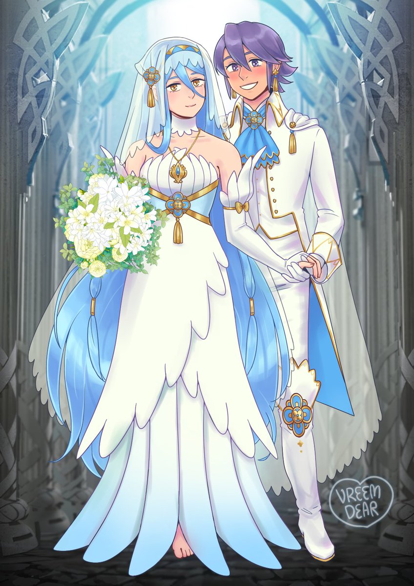 Vreemdear's tweet photo. The latest Duo unit for FEH! Bride Azura and Groom Laslow join the fight!
For @AzulowWeekend 😊💙💙 https://t.co/ydMIgclV4y