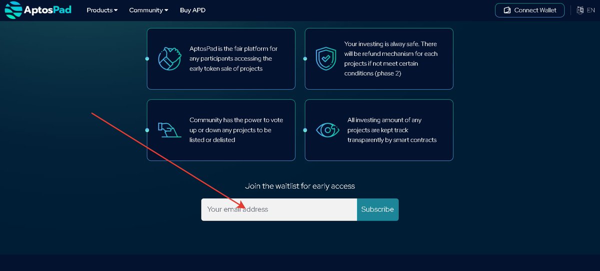 crypto_cipher01's tweet photo. Getting early access from @Aptospad_DAO 

What we do:

1. Go to https://t.co/JFdtgVS4Pp
2. Leave your email at the bottom of the page https://t.co/F8JwjY3hip