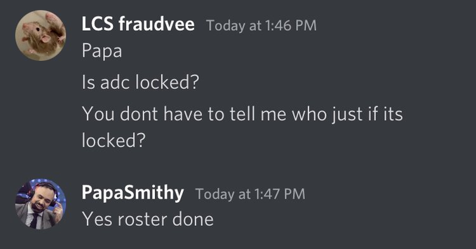 AshleyKang's tweet photo. Should I leak the new full FlyQuest roster or not Y/N https://t.co/qbkjsBCza4