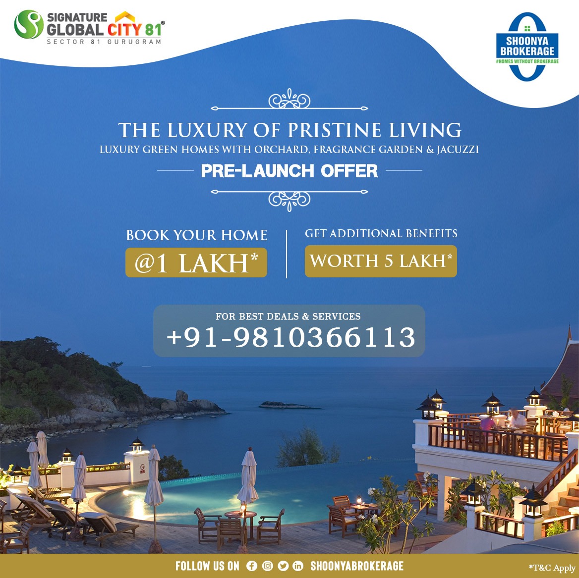 ShoonyaB's tweet photo. The Luxury of Pristine Living
PRE-LAUNCH OFFER 
BOOK YOUR HOME 
.
.
#realestatebroker #realestateinvestors #shoonyabrokerage #realestateinvestmen #dealsandoffers #homeswithoutbrokerae  #bestdeals #realestatebroker #realestate https://t.co/Js20Kgnvt0