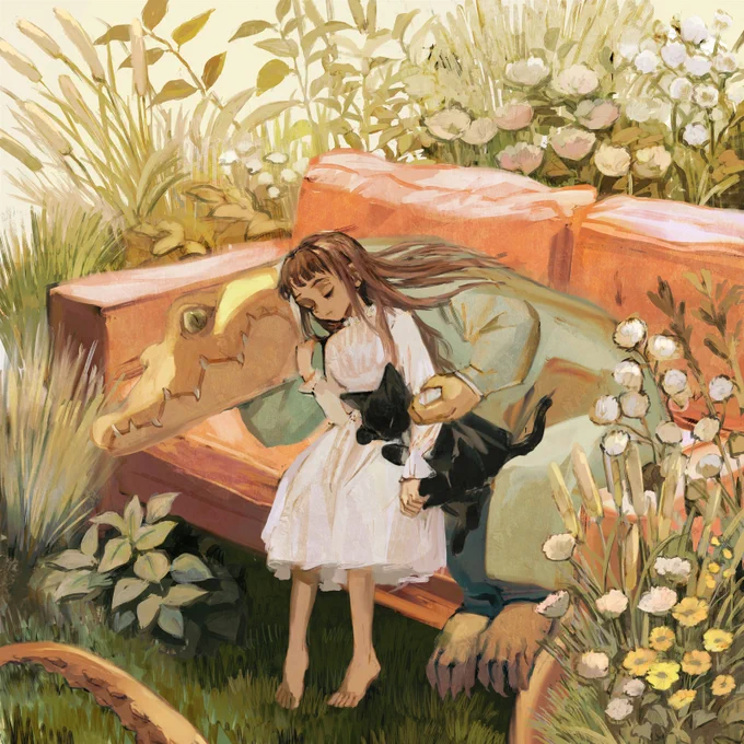 Crocodile and sofa 