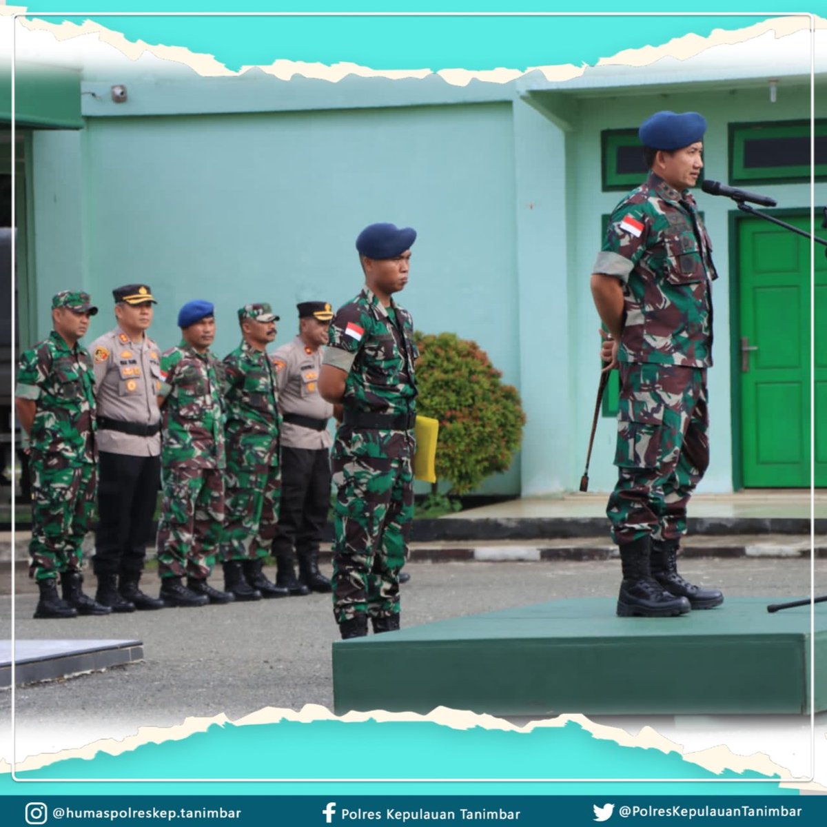 polres_tanimbar's tweet photo. https://t.co/HHyyzOkOAP – Apel gabungan Sinergitas TNI – Polri di lapangan Apel Makodim 1507/Saumlaki digelar dipimpin Dansatrad 245/Saumlaki, Senin (21/11).
@Kodim1507
@KAPOLRESKEPTAN
#polripresisi
#basudaramanise
#apelgabungantnipolri
#sinergitaspolri
#soliditastnipolri https://t.co/zNuOs4hWPS