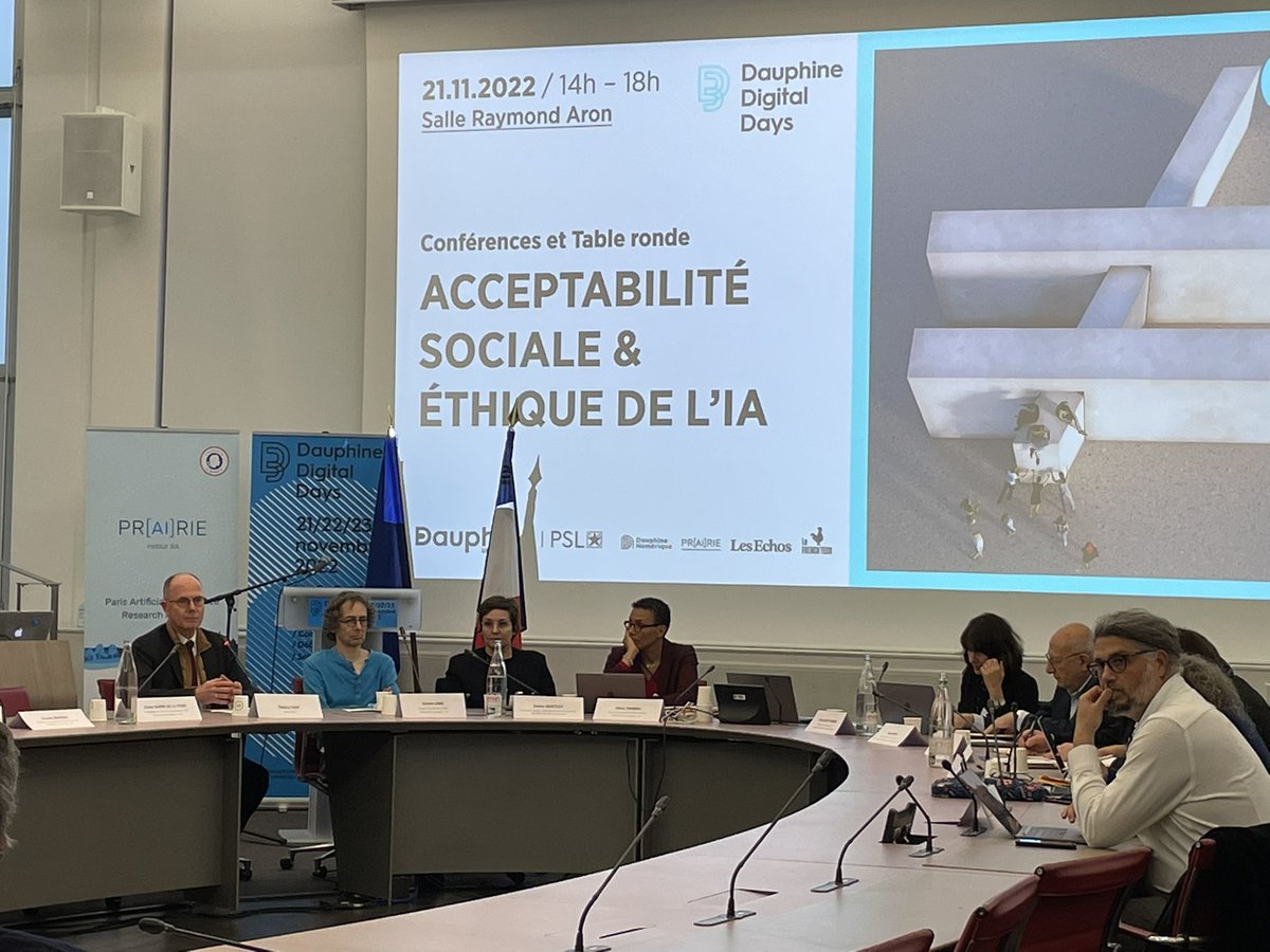 Paris_Dauphine's tweet photo. [#DauphineDigitalDays] 🗣Acceptabilité sociale et #éthique de l’#IA : regards croisés
🔎Quelles sont les conditions de l’instauration d’une IA de confiance ?
➡️"Nous devons avoir une stratégie nationale de #formation à l’intelligence artificielle", Thierry Tuot (@Conseil_Etat) ⤵️ https://t.co/O58Dmi5ZRo