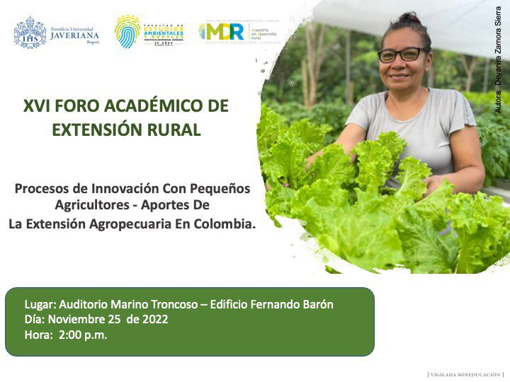 neidyclavijo's tweet photo. [📌AGENDESE] Esta semana en #Maestría #DesarrolloRural de @FearJaveriana muy invitados a compartir nuestros eventos académicos de aprendizaje, diálogo y reflexión. #ClaseAbierta sobre #AdopciónTecnológica #cacao y XVI Foro de #ExtensiónRural con @SomosAGROSAVIA @MinAgricultura. https://t.co/3pLYHEepK6