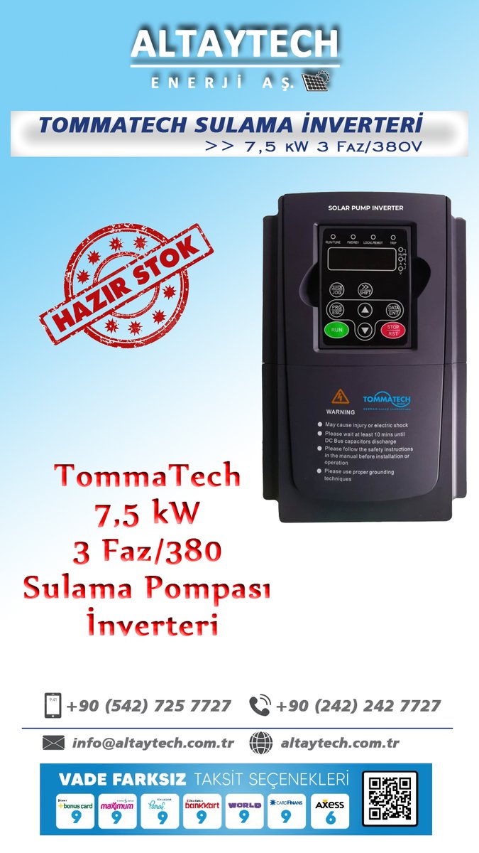 Altaytech solar sistem ürünlerinin tedariğinde her zaman en uygun fiyat garantisi ile yanınızda... #güneşpaneli #solarpanel #güneşenerjisi #elektriküretimi #güneşenerjilisulama #solarwaterpumping #güneşpanelisulama #solarenergy #solarpower #powersolar #solar