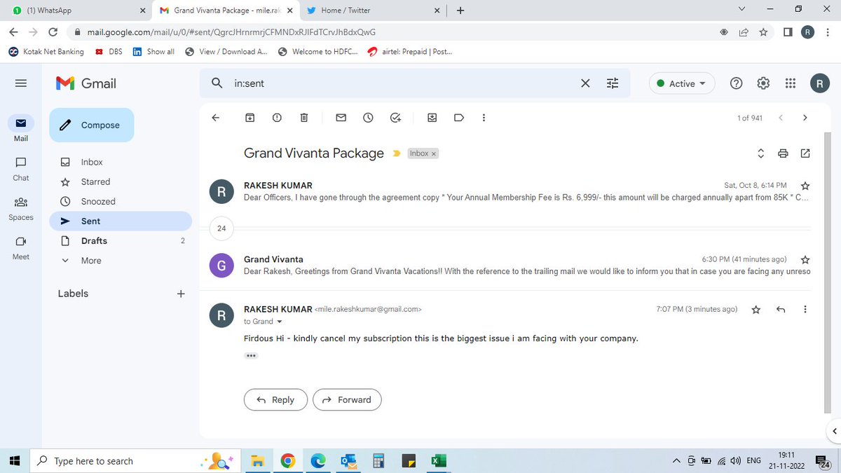 rakesh8514's tweet photo. The sales guy has committed i can cancel the subscription with 100% refund anytime after reading the agreement i see the discrepancy and next day iput a email to cancel the subscription which your custcare is still not doing @GVivanta
after 45 days  followup ineed to come up here https://t.co/F8pcLnErVz