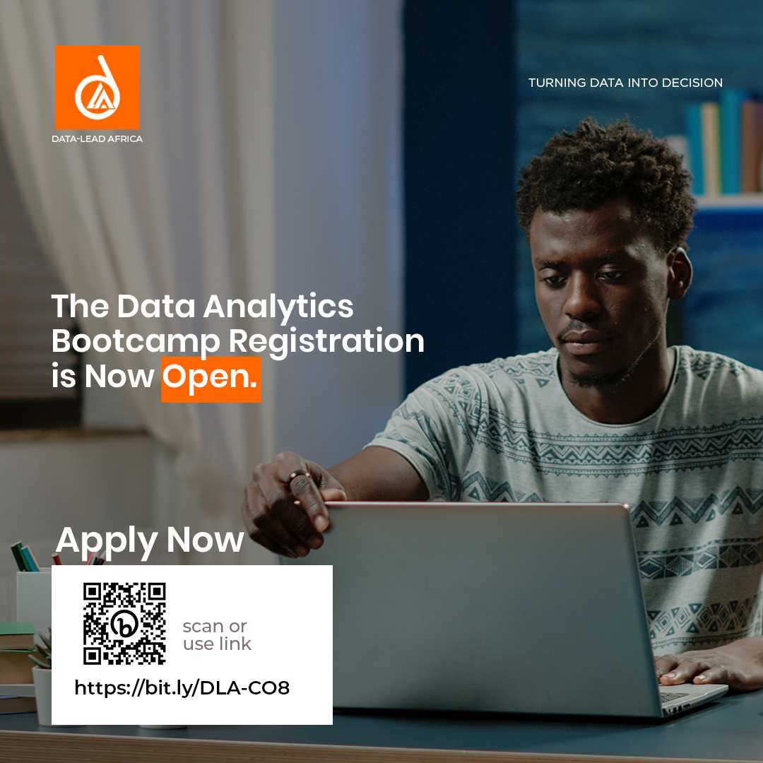 DataLead_Africa's tweet photo. Apply now at https://t.co/IUEJXj9Zfg or scan the qr code to register.
#dataanalytics #data #applynow #dataanalyts #dataleadfafrica #dla https://t.co/Riym38qYMW