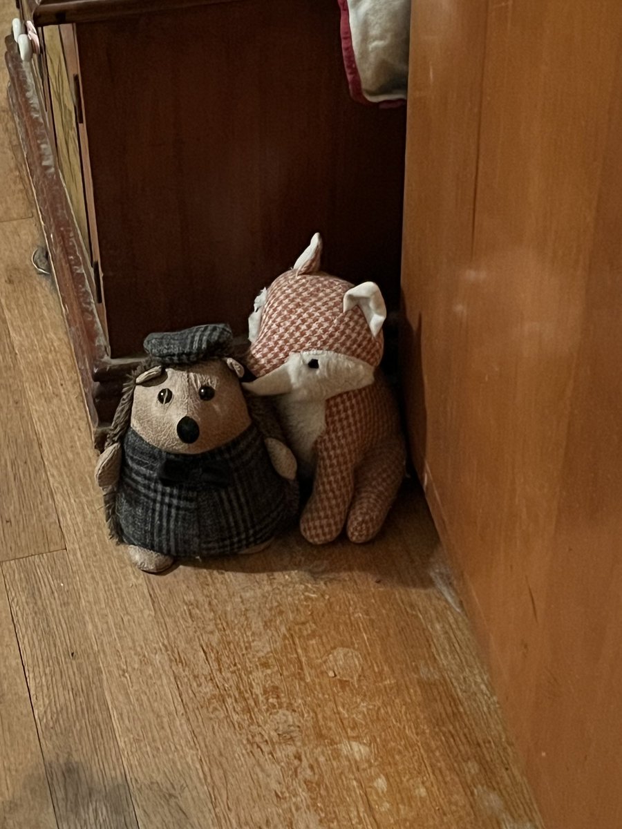 I wonder what secrets Mr. Fox is telling Mr. Hedgehog?