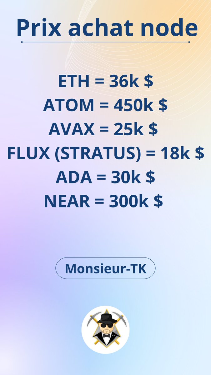 Vous êtes nombreux à me dire qu'un node validateur sur ETH, c'est cher ! (32 ETH) 😱

Mais le node ETH est loin d'être l'un des plus chers !

Voici quelques petits exemples (prix en date du 21/11/2022) 

#Crypto #cryptomonnaie #Ethereum