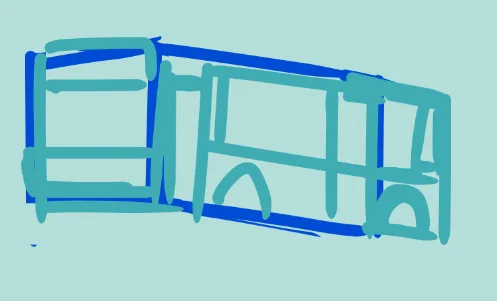 自分が(客として)乗ったバスを描くって何か変な気分だな 