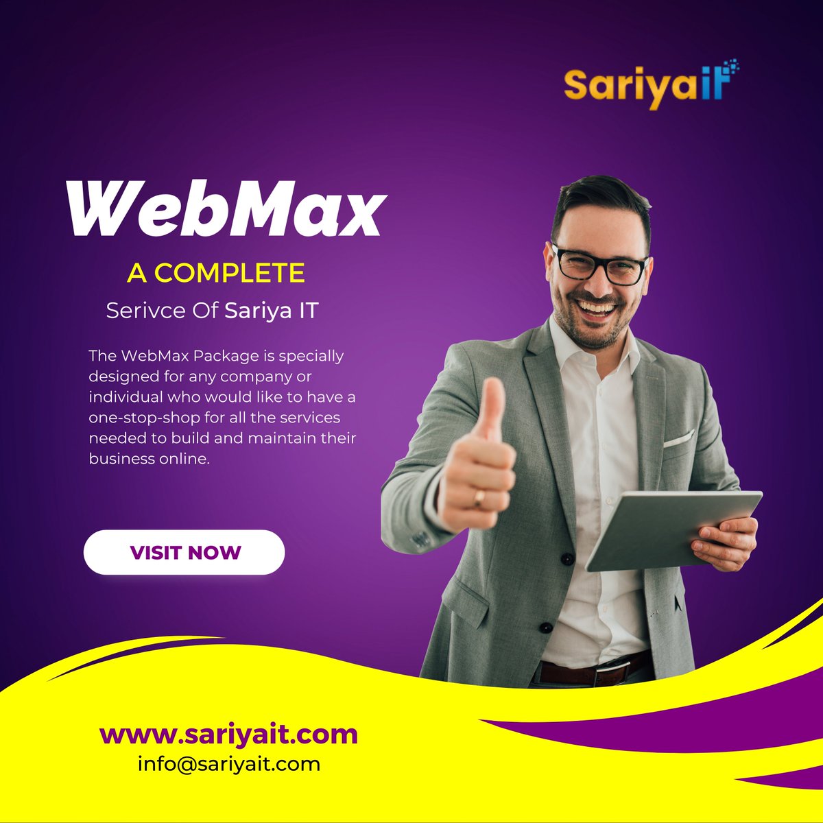 SariyaIt's tweet image. Everything you need to know about #WebMax is an excellent product of Sariya IT. We have added a complete web solution to it.

#WebsiteDesign
#WebsiteDevelopment
#WebsiteSecurity
#DigitalMarketing
#SearchEngineOptimization
#EmailMarketing
#SocialMediaMarketing