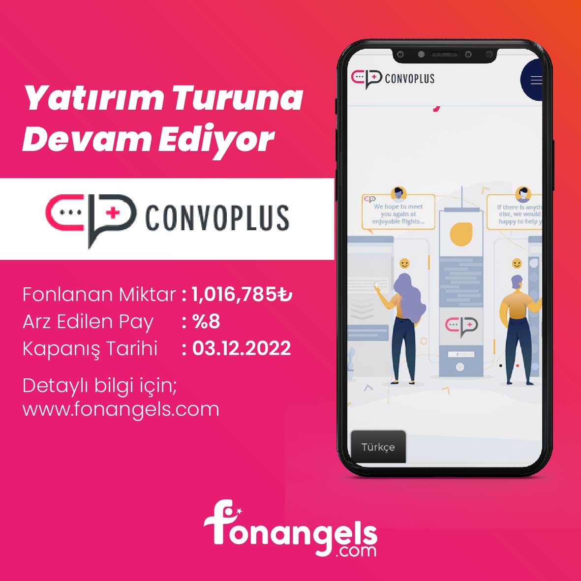 ConvoPLUS yatırım turu devam ediyor! 📢

Detaylı bilgi ve yatırım yapmak için fonangels.com'u ziyaret edebilirsiniz.

<a href="/PlusConvo/">ConvoPLUS</a>  #fonangels #convoplus #dijitalreklam
#sosyalmedya #girişimcilik #yatırımcı #fonlama