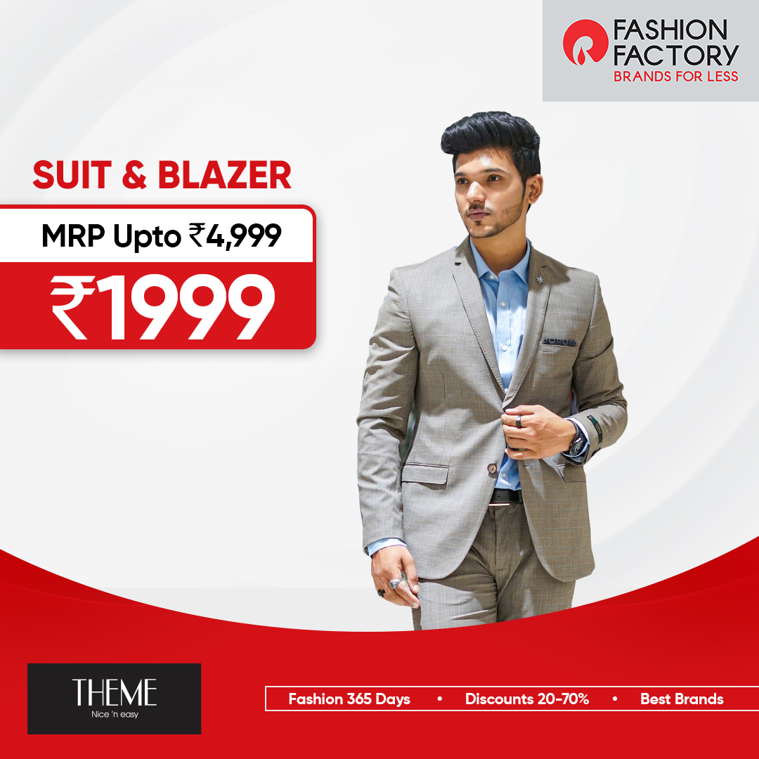 FashionF_IND's tweet photo. Look smart and charming all day, every day with men’s shirts at Flat Rs.1999 up to MRP 4999. Now at Fashion Factory outlets near you.
#FashionFactory #BlockBusterDeals #MenBlazer #MenSuits #MensWear #MensFashion #BestBrands #Discount365Days #Deals #Discounts #Offers #Brands https://t.co/BpEDTImvn8