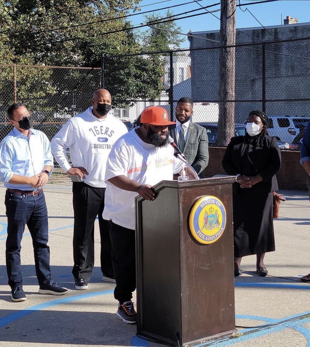 PPDMGillespie's tweet photo. It is a sad day as we mourn the loss of Coach Gene Lett. A true gentleman who helped shape generations of young people here in West Philly. His legacy lives on with the young people he influenced. #degreechasing
@PPD18Dist https://t.co/V55BK7kdgI