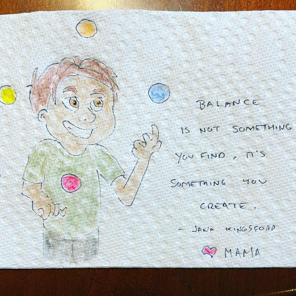 mcgrunk30's tweet photo. Balance is not something you find, it’s something you create. 🤹♀️- Jana Kingsford
#balance #lifequotes #dailyquotes #lunchnapkins #findbalance #createbalance #lifebalance #jugglinglife #worklifebakance #workhardplayhard https://t.co/lLZmkQwOIg