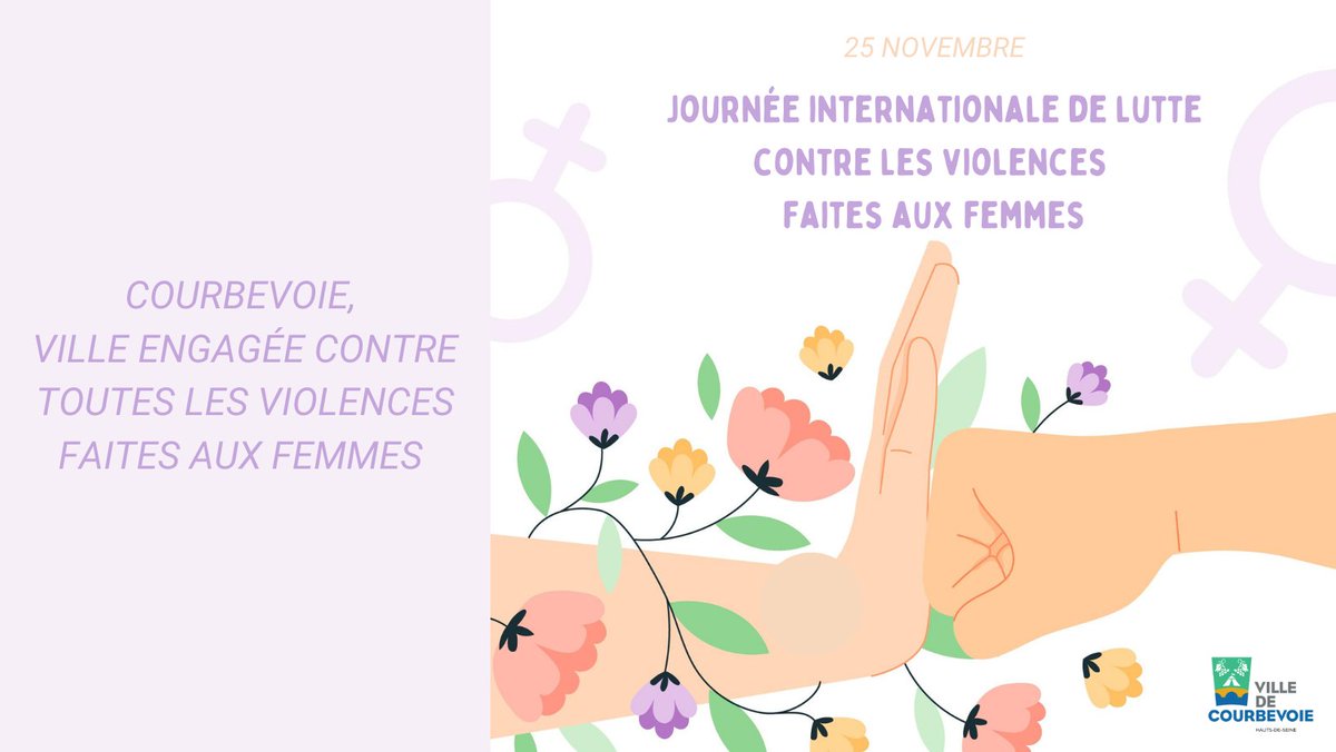 Le #25novembre, comme les 364 autres jours de l’année, la <a href="/VilleCourbevoie/">Ville de Courbevoie</a> sera engagée contre les violences faites aux femmes 🤝 

Retrouvez le programme des événements de la Ville pour l’égalité entre les sexes sur → bit.ly/contrelesviole… 

#25nov #NeRienLaisserPasser