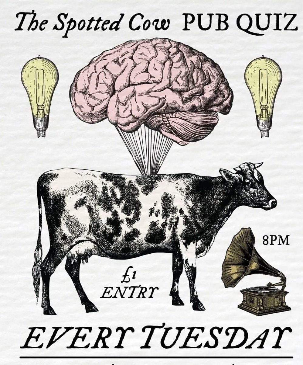 Quiz night is back tomorrow night from 8pm. Come down and join us for a cosy evening of fun quizzing at the Spotted Cow! There’ll be free chips and a warm welcome for all. 🧐🤔🍟🍺🍷x