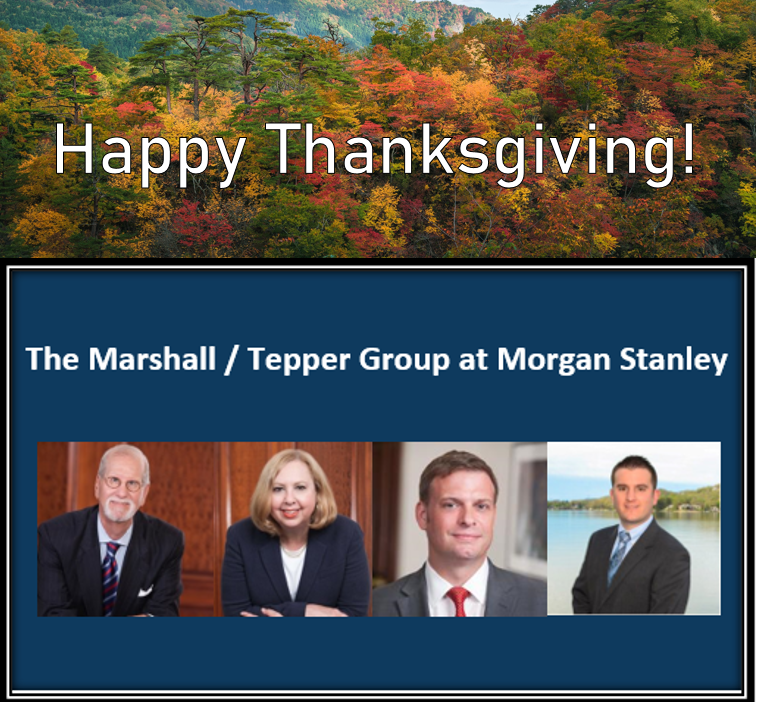 JPTepperMS's tweet photo. At this time of Thanksgiving celebration our thoughts turn gratefully to our clients with warm appreciation.

The Marshall Tepper Group at Morgan Stanley wishes you and your family a Happy Thanksgiving!

#Thanksgiving #MarshallTepperGroup https://t.co/bHWRlySSPP