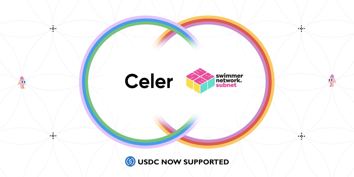 Dear Swimmers!🏊‍♂️💦

We are pleased to announce that <a href="/CelerNetwork/">CelerNetwork</a> cBridge now supports the bridging of USDC between <a href="/swimmer_network/">Swimmer Network (Subnet) || NOW LIVE! 🏊‍♂️🎮🦀💦</a> and @avalancheavax C-Chain!🥳

🌉Bridge your USDC via cBridge
cbridge.celer.network/43114/73772/av…