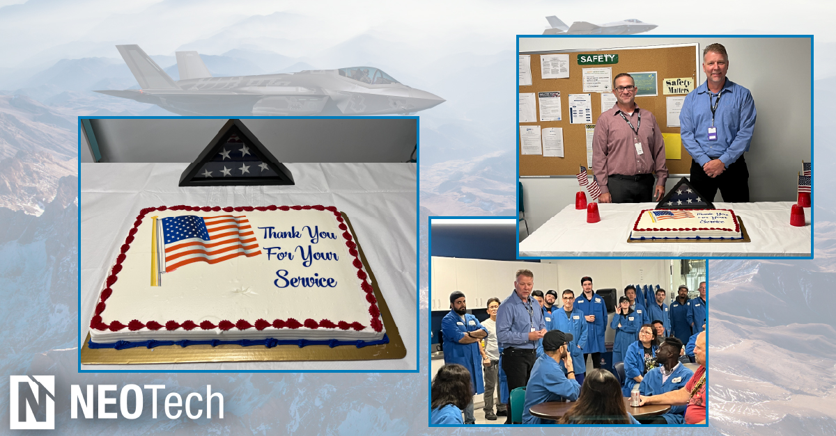 NEOSolves's tweet image. Our NEOTech Westborough site celebrates a Salute-to-Service! The entire team took time to gather-together and acknowledge with applause the multiple individuals at the site who faithfully served in the American Armed Forces during a Veterans Day celebration. Proud of our team!