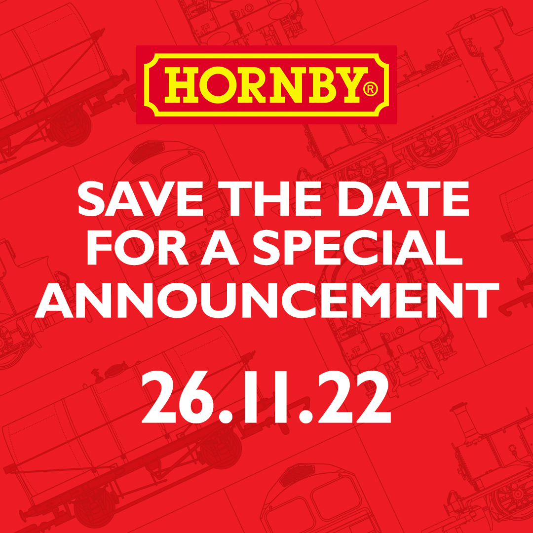 Save the Date! *26.11.22* 👀

Get your ticket to Warley Model Railway Exhibition on 26th November 22👉thewarleyshow.co.uk, &amp; head to the #Hornby stand for the chance to experience something special!

Curious as to what will be revealed? Put your guesses in the comments below!