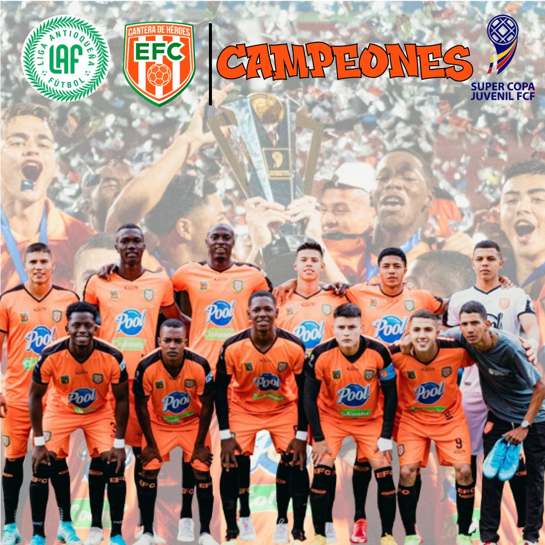 AntioquiaLAF's tweet photo. .@EnvigadoFC conquistó el título de la #SuperCopaJuvenil 🏆🍊🧡.

La "cantera de héroes" superó 3⃣-0⃣ en el resultado global a @Cucutaoficial ganando por primera vez el certamen nacional.

Espectacular campaña 👏 del equipo dirigido por Andrés Orozco.

¡Salud campeones! ⭐️🥂 https://t.co/9M0NmKmJql
