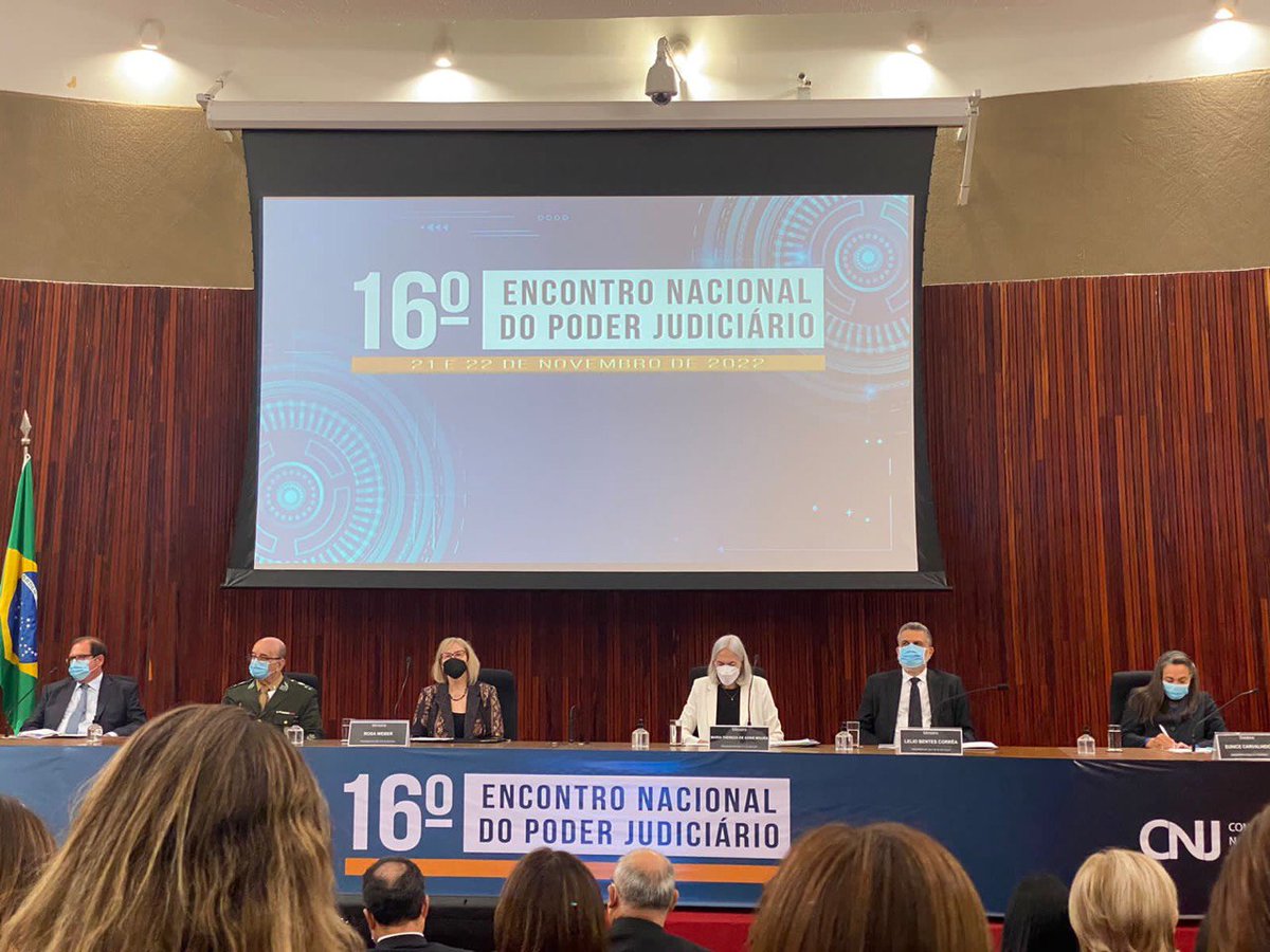 TREMinas's tweet photo. #TREMinas participa do 16º Encontro Nacional do Poder Judiciário. Os presidentes dos 91 tribunais brasileiros estão reunidos, de forma presencial, no @CNJ_oficial para aprovar as Metas Nacionais de 2023. https://t.co/amuP0P04mb