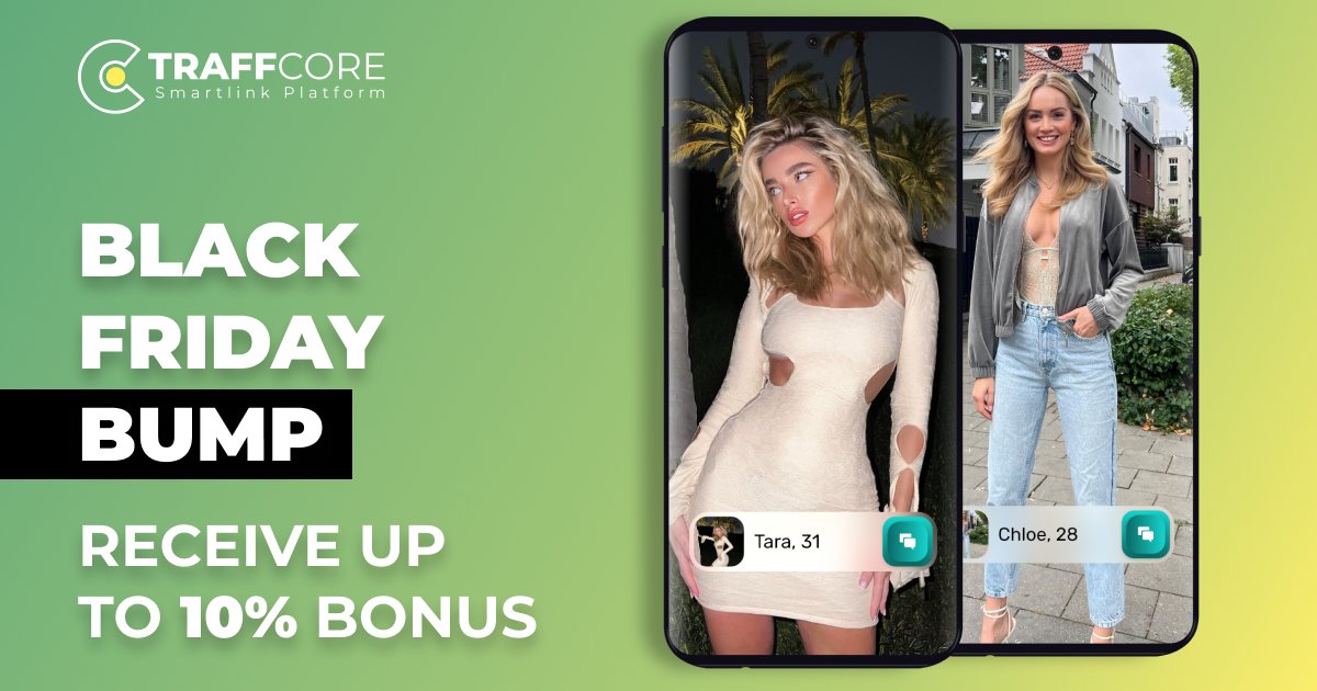 🔥 Black Friday Bump 🔥

Guys! To celebrate #BlackFriday, we're starting a #promo where you can receive bonuses!

Rules are simple: run campaigns on #Dating through our #Applications, make #profit, and get fixed #bonus! 💰

Promo rules are here  👉 bit.ly/3AzGZfT