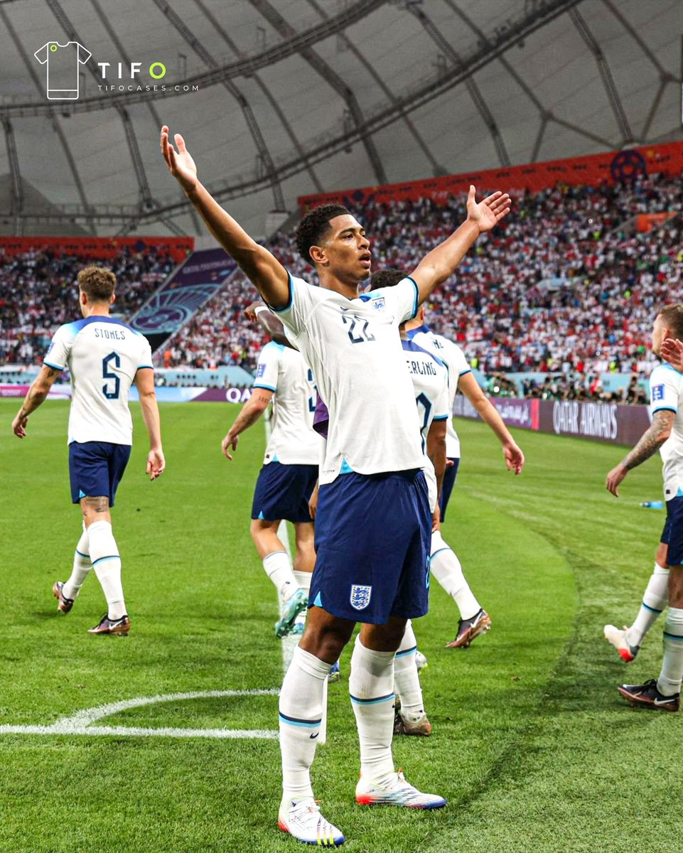 tifocases's tweet photo. Jude Bellingham becomes the first player born in 2000 or later to score in a World Cup 🏆

A 𝗚𝗲𝗻𝗲𝗿𝗮𝘁𝗶𝗼𝗻𝗮𝗹 Talent. 🦁

#ENG #ENGIRN #WorldCup https://t.co/tOSJjaVeVF