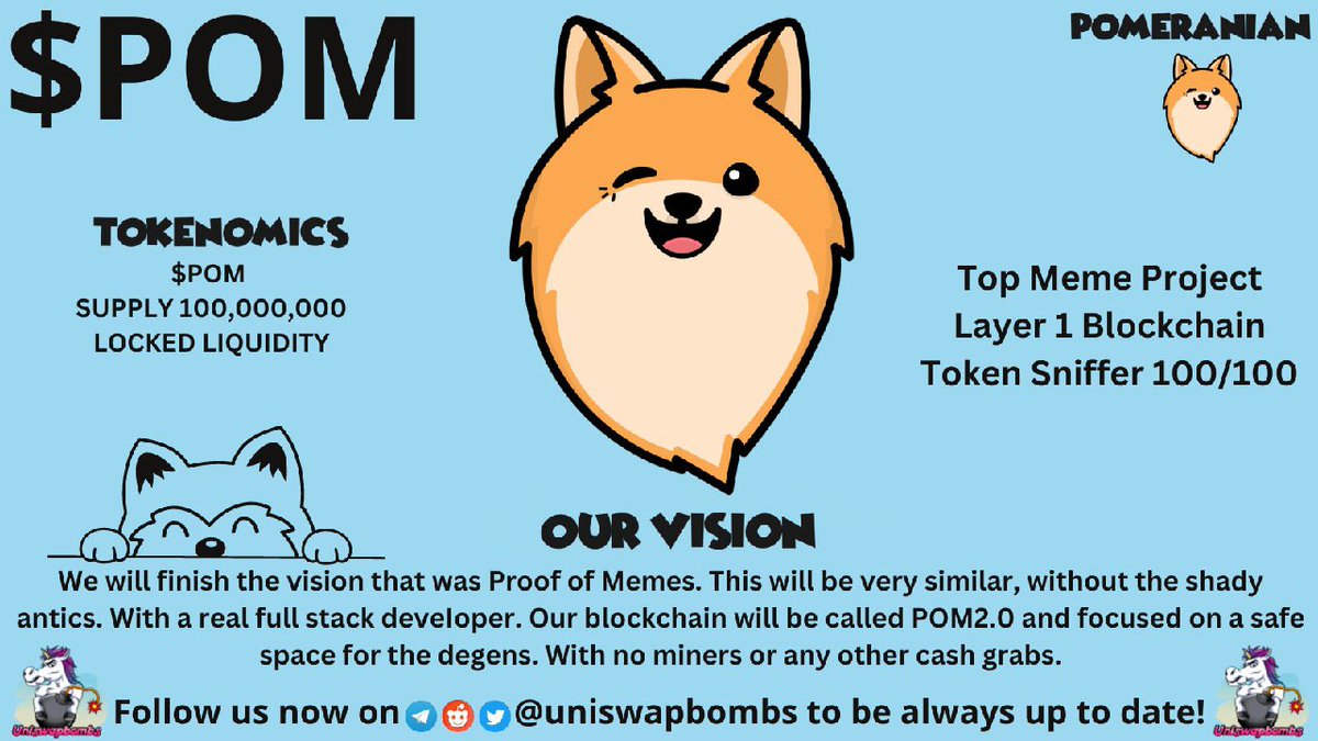 Breath_Ryan's tweet photo. @Bang_Garr #REKT by this current dip? Then let @PomeranianERC make you smile😁.  #pom is the latest #meme launch w/ a full stack dev, low market cap and an insanely huge potential. To #hodl early is to cash out big. https://t.co/mbk1wYqo8I https://t.co/ff6E0Q40rz