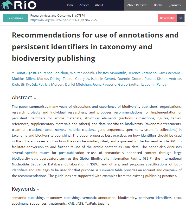 RIOJournal's tweet photo. 🔝Best practices on how identifiers should be used &amp; how they can be minted, cited &amp; expressed in the backend article XML to facilitate availability &amp; re-use of #FAIRdata in #biodiversity science.
- latest from the @Bicikl_H2020 project.
See: https://t.co/ARUHWGj2ka #BiCIKL_H2020 https://t.co/HY5FJqfVC7
