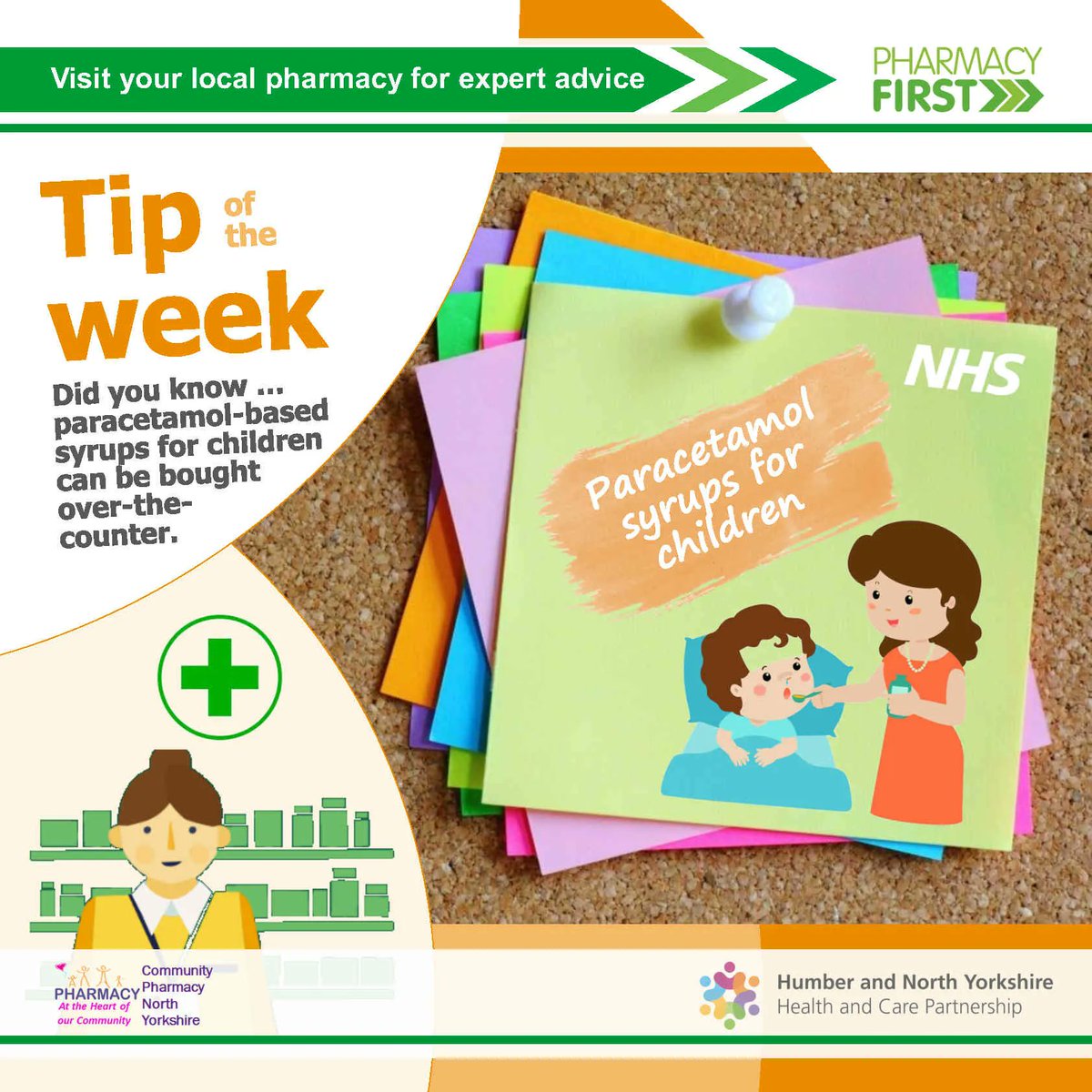 You can get paracetamol-based syrups for children from your high street pharmacy without prescription.

To find out more, visit ➡ nhs.uk/medicines/para…