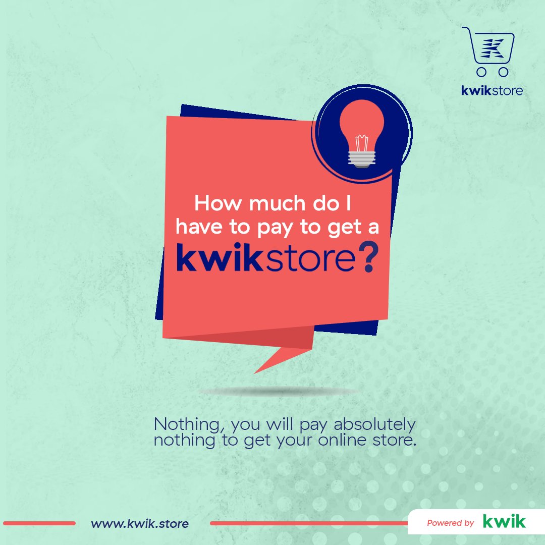 GetKwikStore's tweet photo. All you need to do is download the Kwik app, create your store, upload your products and start selling.
#kwikstore #ecommerce #onlineshopping #onlineseller #sellonlineforfree https://t.co/Mq9dr0TgvA