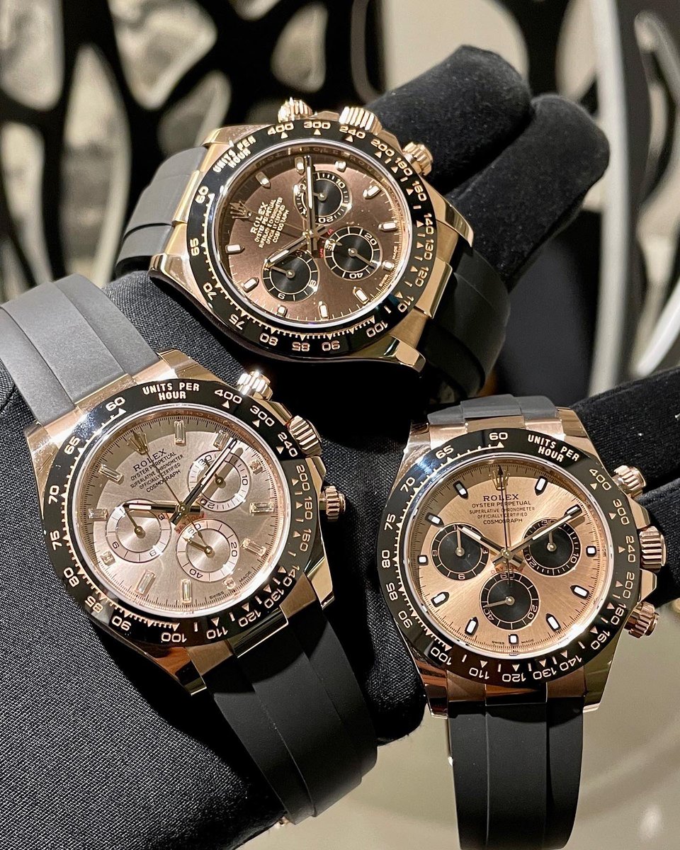 _Glint_'s tweet photo. ROLEX
コスモグラフ デイトナ
116515LNA&116515LN×2
18Kエバーローズゴールドモデル✨
2021年新作のサンダストダイアルに人気の高いチョコレートダイアル💪
今回入荷したピンク&ブラックダイアル✨
#116515LNA
#116515LN
#ROLEX
#DAYTONA
#SUNDUST
#勞力士
#ロレックス
#デイトナ https://t.co/L6VlUQ3T9A