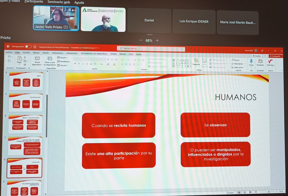 CarolRBollain's tweet photo. 🔎Interesante exposición de #Javier Valls @ofpiugres ahora en Jornada @aaconocimiento sobre aspectos éticos en #HorizonteEuropa
❎️Riesgos #eticos en investigaciones en #SSH o interacción entre #participantes e #investigadores https://t.co/gRjDtrQtnX