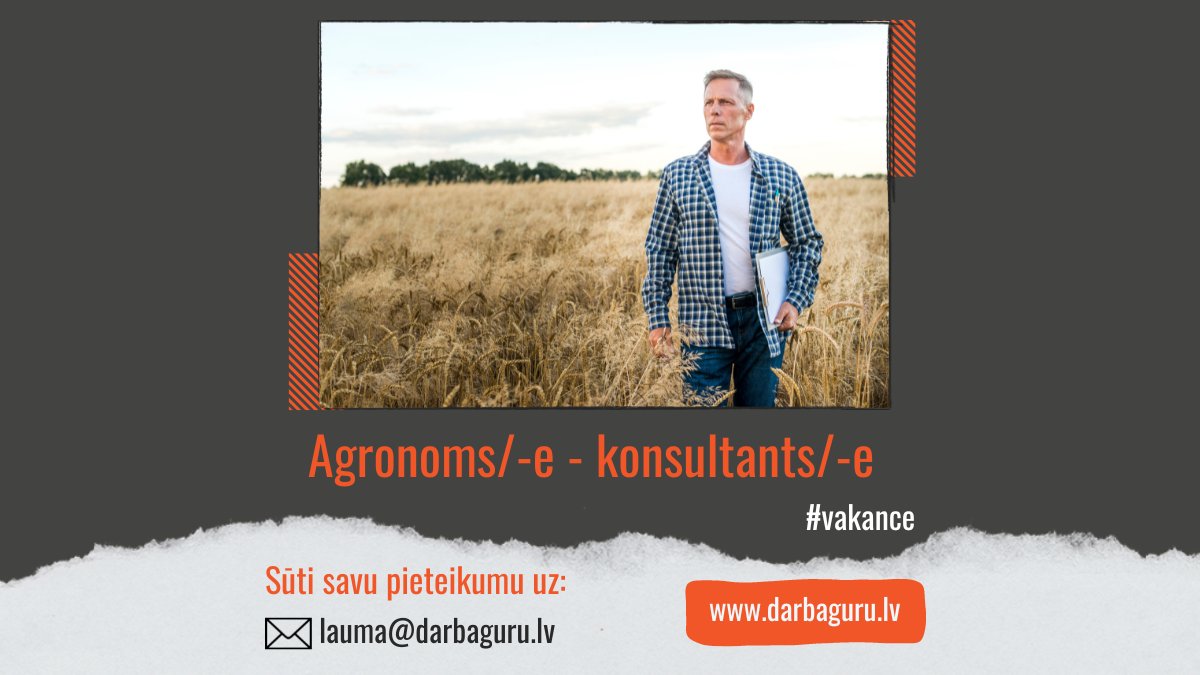 Starptautisks uzņēmums Zemgalē, kas darbojas gan vietējā, gan eksporta tirgos, šobrīd meklē kolēģi, lai papildinātu jau esošo komandu, un kura ikdiena būs sadarbība ar lauksaimniekiem visā Latvijā - darbaguru.lv/lv/vakances/13… 

#darbs #vakance #teirdarbs